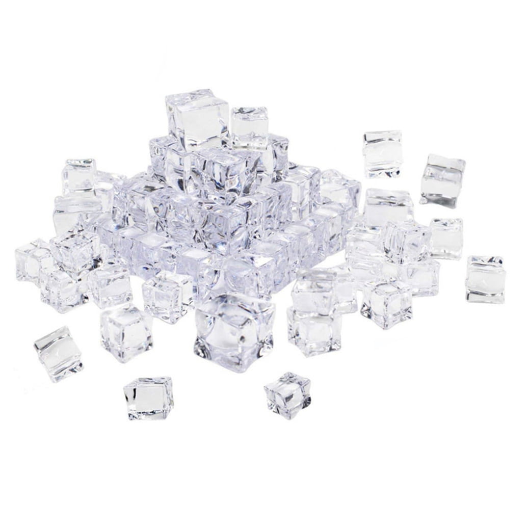 HINTRMENT 80Pcs Transparent Artificial Ice Cubes Decoration Ornaments for Events and Display