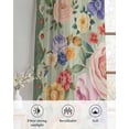 thumbnail image 6 of Green Boho Flower Sheer Curtains 63 Inch Length 2 Panels Set for Living Room/Bedroom, Spring Watercolor Country Floral Plant Kitchen Curtains Grommet Semi-Sheer Curtains Window Treatments 42"x63"x2, 6 of 7