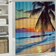 thumbnail image 6 of BCIIG Palm Tree Beach Sunset Bathroom Decor Set Polyester Fabric Fashion Shower Curtain with Hooks 36"x72, 6 of 7