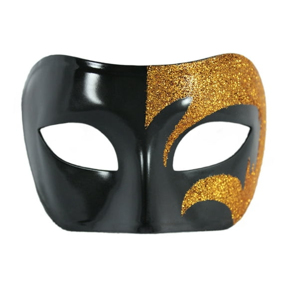 SeasonsTrading Mystic Gold Glitter & Black Venetian Masquerade Mask