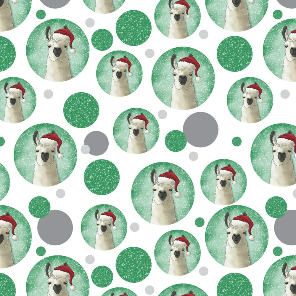 Fa La La La Llama Christmas Santa Hat Premium Gift Wrap Wrapping Paper
