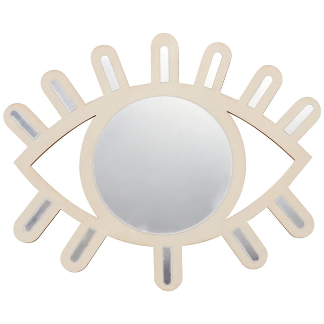 MasteelfCA 1pc Nordic Style Eye Shape Design Wall Mirror Photography Prop for Decor (Khaki)