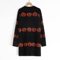 thumbnail image 5 of Women's Halloween Cardigan Sweaters Loose Ribbed Open Front Knit Coat Pumpkin Long Sleeve Cute Fall Winter Clothes, 5 of 6