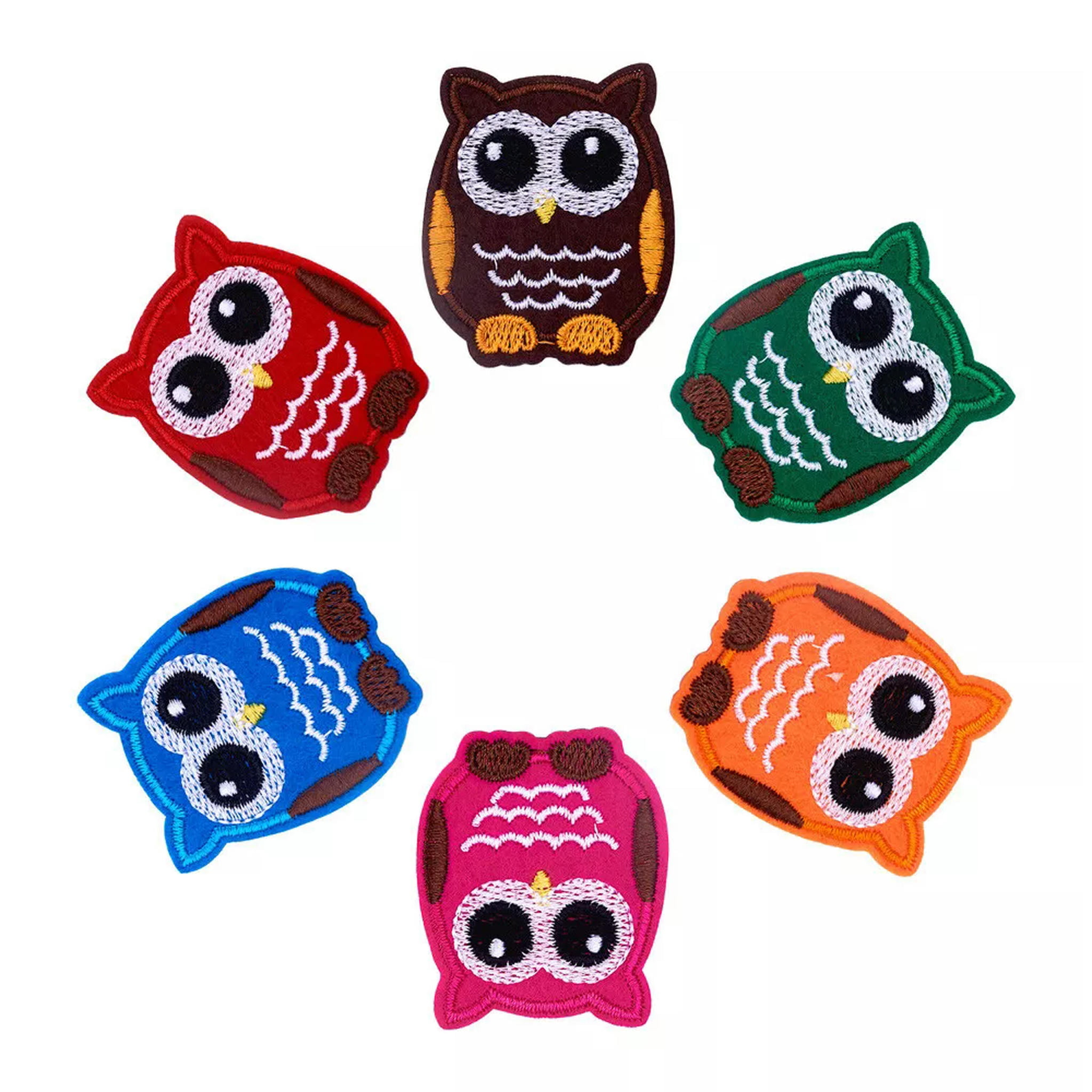 U8MO 120pc Computerized Embroidery Cloth Iron On/Sew On Patches Owl Appliques 53x42mm