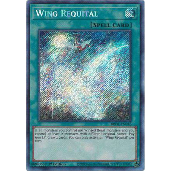 YuGiOh Brothers of Legend Secret Rare Wing Requital BROL-EN016