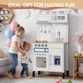 thumbnail image 4 of BRINJOY Wooden Play Kitchen for Kids, Pretend Cooking Set with Realistic Microwave, Oven, Sink, Apron & Storage, Educational Toy Gift for Ages 3+, 4 of 8