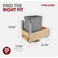 thumbnail image 3 of Rev-A-Shelf 4WCBM-15DM-1 Single 35 Qt Bottom Mount Pullout Waste Container, 3 of 14