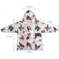 thumbnail image 7 of Cute Boston Terrier Dog and Pink Love Heart Blanket Hoodies for Kids 6-13YR Oversize Wearable Blanket Hoodies for Boys Girls Teens, 7 of 7