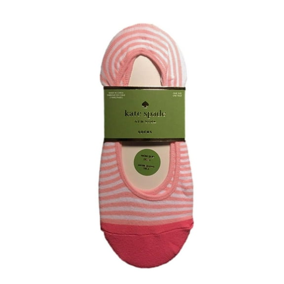 Kate Spade New York Women's No Show Liner Sock Set in Pink and White