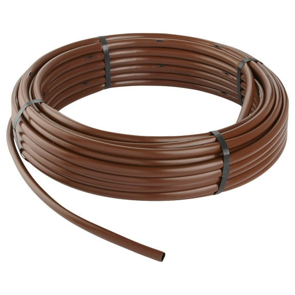 Rain Bird ET63-100S Drip Irrigation Pressure Compensating 1/2" 0.634" OD Tubing, 18" Emitter Spacing, 100' Roll, Brown