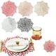 thumbnail image 1 of Mantel individual de vinilo hueco de flor de hibisco | Felpudo decorativo para bodas, fiestas, casas, hoteles | Gran redondo de 15x15 pulgadas | Rojo, dorado, negro, oro rosa, plata | 1-Pack, 1 of 6