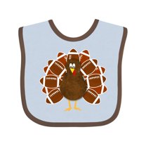 Inktastic Thanksgiving Craft Paper Football Turkey Boys or Girls Baby Bib