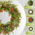 thumbnail image 5 of JEWLALO 20" Boxwood Wreath for Front Door – Lush Greenery Wreath with Red Flowers, Artificial Spring & Summer, Farmhouse Decor for Home, Outdoor & Indoor Use, 5 of 8