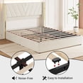 thumbnail image 6 of TROPOW Queen Bed Frame,with 4 Storage Drawers and RGB Led Lights, Velvet Platform Bed Frame with Wingback Headboard, No Box Spring Needed, Noise Free, Easy Assembly,Beige, 6 of 7
