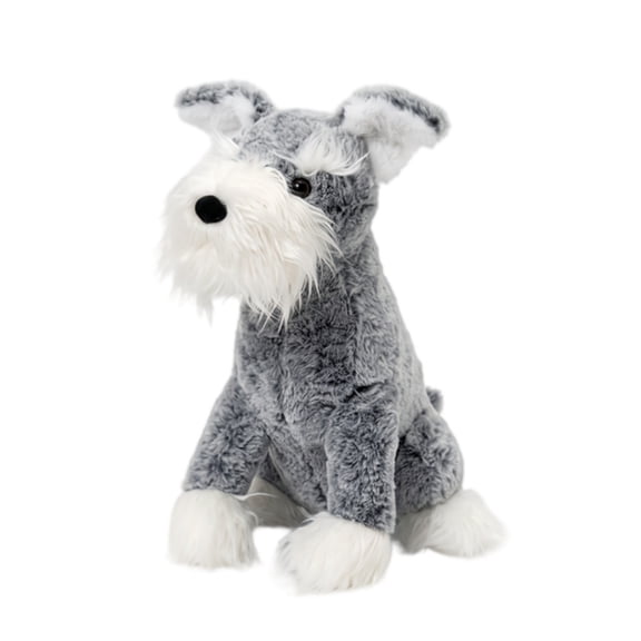 Cute Fluffy Schnauzer Stuffed Animal Doll- Soft Chuddly Puppy Plush Toy for Bedroom Pillow Birthday Gift