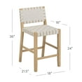 thumbnail image 4 of Nathan James Cohen Mid Century Modern Bar Stool, Upholstered Faux Leather Counter Stool with Back and Solid Wood Legs, Off White, 4 of 8