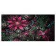 thumbnail image 2 of Fleurs Fractales Vertes et Rouges Brillantes - Grande Toile d'Art Mural Floral, 2 of 3