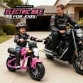 thumbnail image 4 of Track Seven 24V Electric Motorcycle for Kids, 300W Electric Dirt Bike Up to 11 MPH, Twist-Grip Throttle, Rear Brake, 14-Inch EVA Tires, Music, Light, Electric Bike for Kids Aged 6+, Pink, 4 of 9