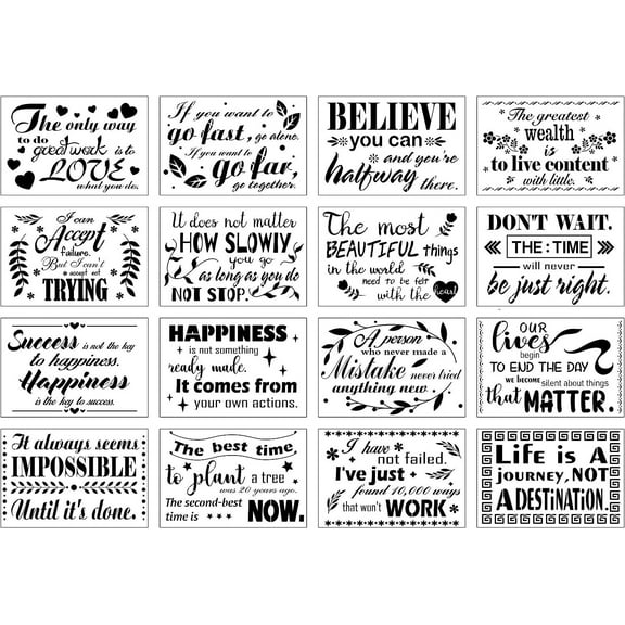 OOTSR 12 Sheets Motivational Quotes Wall Stickers, Large Removable Peel and Stick Bible Verses Wall Art Decals, Inspirational Positive Attitude Home Decor for Living Room Bedroom Classroom Murals