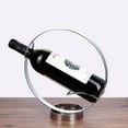 thumbnail image 3 of Metal Single Tabletop Wine Rack – Freestanding Countertop Decorative Wine Bottle Holder, Unique Wine Gifts and Accessories for Wine Lovers (Silver), 3 of 12
