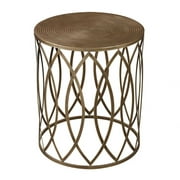 Round End/Side Table in Champagne Antique, Gold Paint finish with Frame Base  -