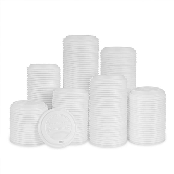 iEco, 500 Count 90 mm Compostable Coffee Cup Lids, Fits 10 oz, 12 oz and 16 oz Paper Cups