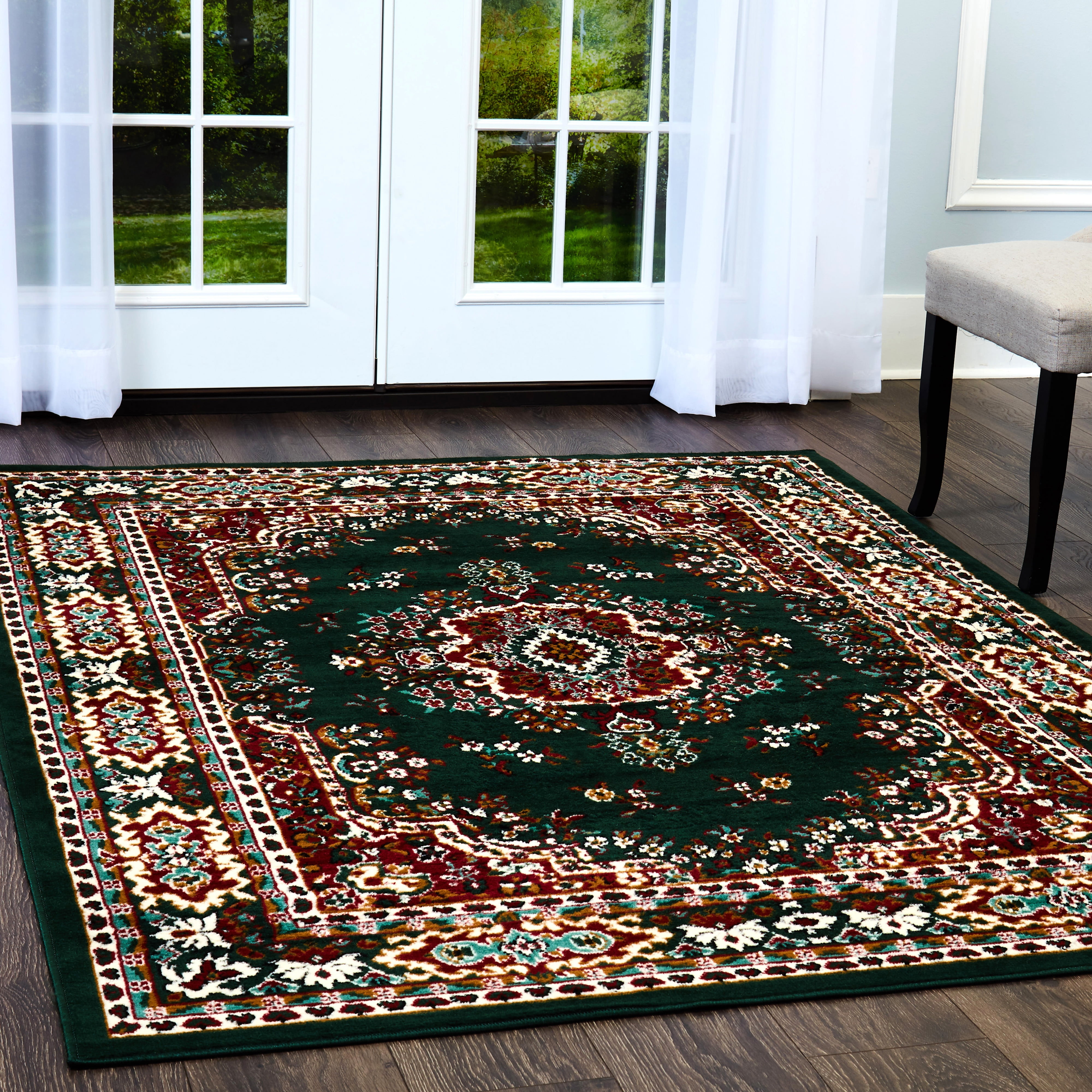 Home Dynamix Premium Green Traditional Medallion Area Rug Com