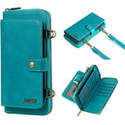 Lnobern Design Compatible for iPhone 12 Pro Max Wallet Case Crossbody Detachable Lanyard Case Kickstand Magnetic Bag