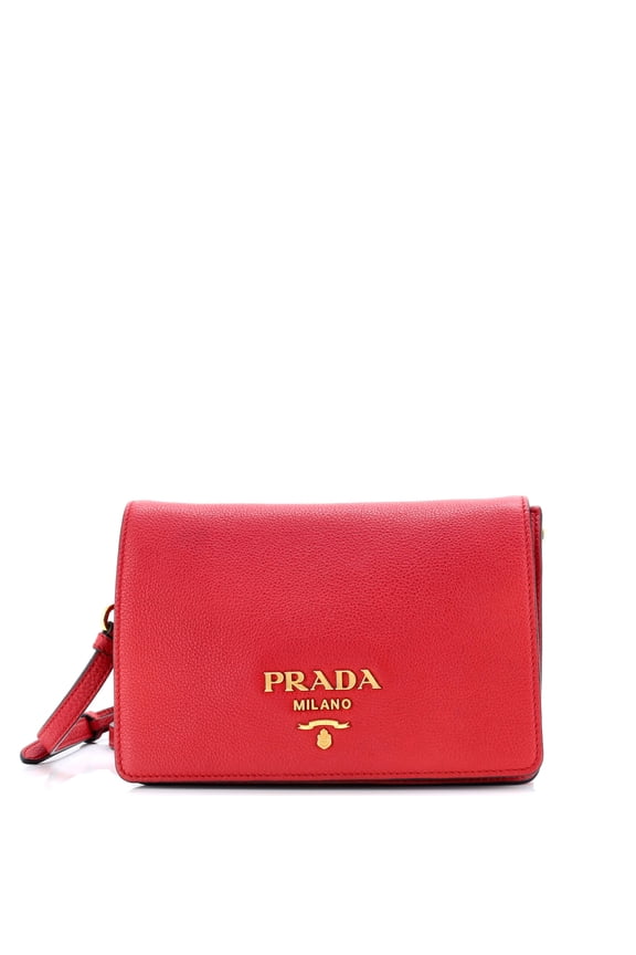 Pre-Owned Dual Strap Flap Crossbody Bag Vitello Daino Small By Rebag