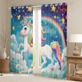 thumbnail image 2 of Manfei Magic Unicorn Blackout Curtains Set of 2 (52x84 Each),Fairy Tale Theme Window Curtains,Cute Cartoon Animal Curtains and Drapes For Teens,Microfiber Bedroom Decor, 2 of 6
