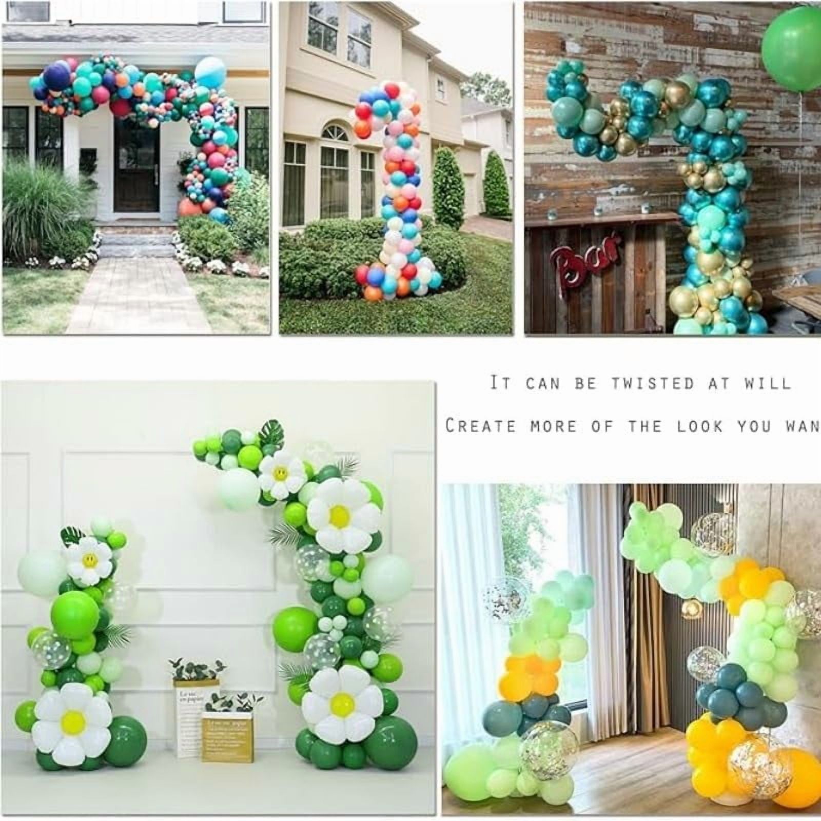 Balloon Arch (Gold) Kit 8.2ft High and 5ft DIY Free Bend Shape Half Arch Aluminum Alloy Material Stand with PVC Base Party Use