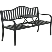 FDW Stainless Steel Rust Resistant Garden Bench, Black