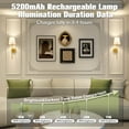 thumbnail image 3 of Wall Lights Battery Operated Wall Sconces Set of 2,Gold Wireless Wall Sconces with Remote,9 Colors Modes Rechargeable Wall lamp for Bedroom Living Room, 3 of 8