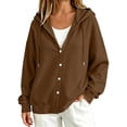 thumbnail image 5 of CHGBMOK Women's Plus Size Hooded Cardigan Lightweight Button Down Cardigan Long Sleeve Soft Knit Sweater Jacket, 5 of 9