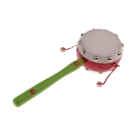 Paneled Wood Hand Bells for Kids Birthday Gifts Green