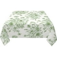 thumbnail image 3 of Spring Sage Green Floral Tablecloth Square 60 x 60 Inch Chioniserie Flowers Table Cloth Polyester Fabric Vintage Farmhouse Table Cover for Kitchen Party Dining Picnic Outdoor Decor, 3 of 6