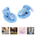 thumbnail image 2 of 4pcs verano transpirable mascotas botas para perros Sandalias de malla Zapatos para perros Zapatillas antideslizantes Suministros para mascotas (azul) - Tamaño 4, 2 of 5