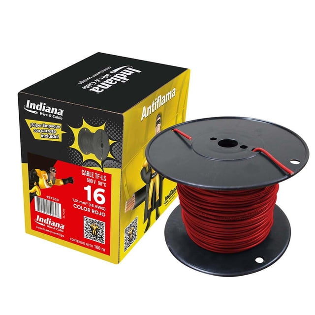 Cable Tf-Ls Calibre 16 Indiana Rojo 100 M 1.31 Mm