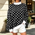 thumbnail image 4 of Levmjia Women's Polka Dot Sweater Winter Long Sleeve Mock Neck Pullover Casual Loose Fit Top for Women, 4 of 9