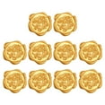 thumbnail image 1 of Shisuyan Golden Wax Seal Stickers Retro Style For Envelopes Gift Wrapping 10Pcs 1.2x1.2in, 1 of 8