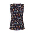 thumbnail image 5 of Xecao Colorful Mushrooms in Doodle Style print women's scoop neck, loose-fit workout tank tops for the gym., 5 of 9