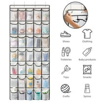 DISEN 28 Pockets Over the Door Shoe Organzier, Hanging Shoe Rack for Door Large Capacity Shoe Organizer Holder with 4 Metal Hooks (28 Pockets)