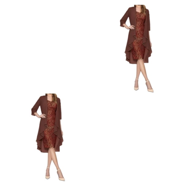 Qarigey vestido de lentejuelas cárdigan de piezas faldas largas de encaje piel atractiva cerrar playa baile multicolor color sólido vino / m Vino/M 2Conjunto