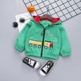 thumbnail image 2 of Toddler Boys Hooded Shirt Kids Train Long Sleeve Zipper Jacket Cartoon Windproof Sweatshirts Spring Summer Coat Tops for Baby Boy 1-4 Years, 2 of 4