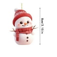 thumbnail image 3 of Adorno de espejo de coche de muñeco de nieve de Navidad - Colgante plano acrílico 2D para decoración del retrovisor, accesorio navideño para automóviles, 3 of 8