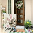 thumbnail image 2 of Happy Easter Cat Garden Flag Double Sided for Outside Small Burlap Rabbit Ear Holiday Yard Decoration, 2 of 10