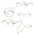 thumbnail image 3 of TureClos Gradient Glasses Frame Anti Blue Light Unisex Eyewear Reading Glass Vintage Style Eyeglasses Big Frame Spectacles Gold green, 3 of 7