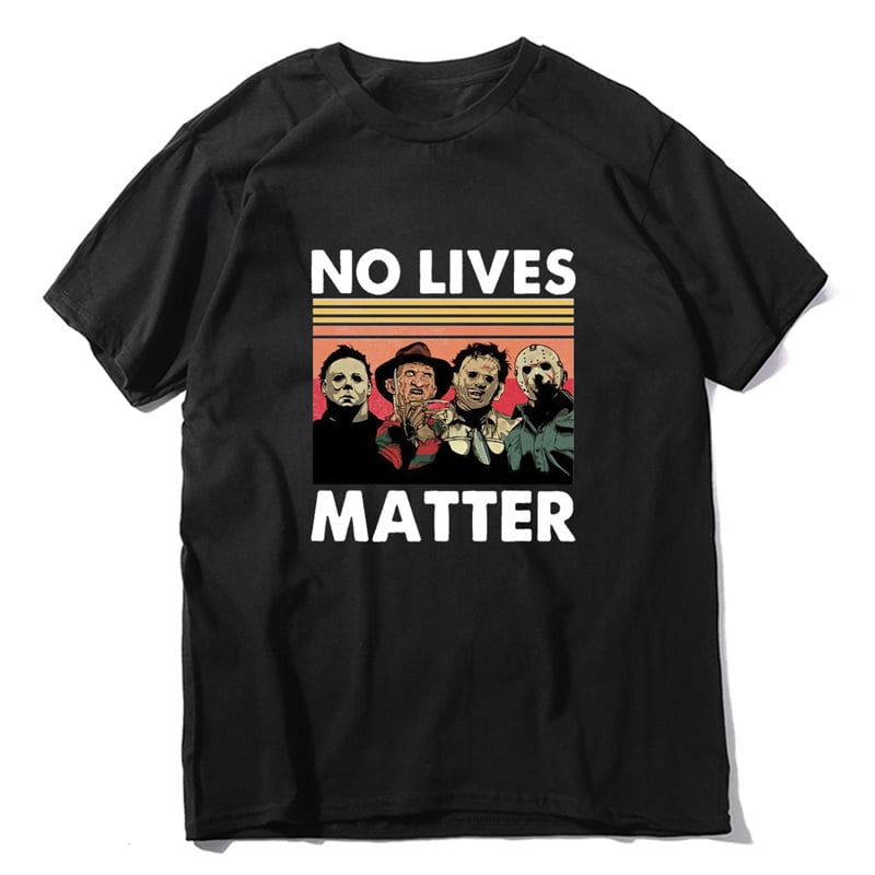No Lives Matter Men's T Shirt Horror Movie Gift Halloween Short Sleeve Tee Funny 