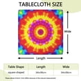 thumbnail image 2 of Rainbow Tie Dye Mandala Pattern Square Fitted Tablecloth with Elastic Edge,Square Table Cover,Washable Elastic Table Cover for Home Kitchen Party Decor 34"x34", 2 of 6