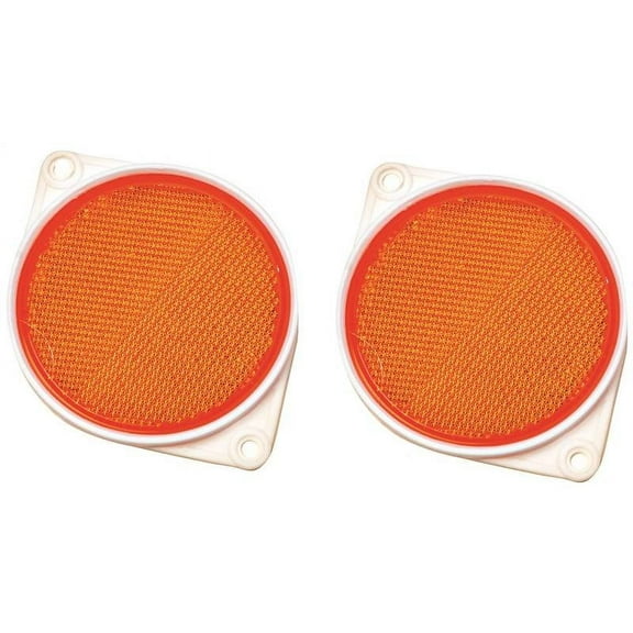 Hy-Ko CDRF-3A Amber Reflector, 3-1/4 inch Diameter, Break Resistant Plexiglas, 2-Pack